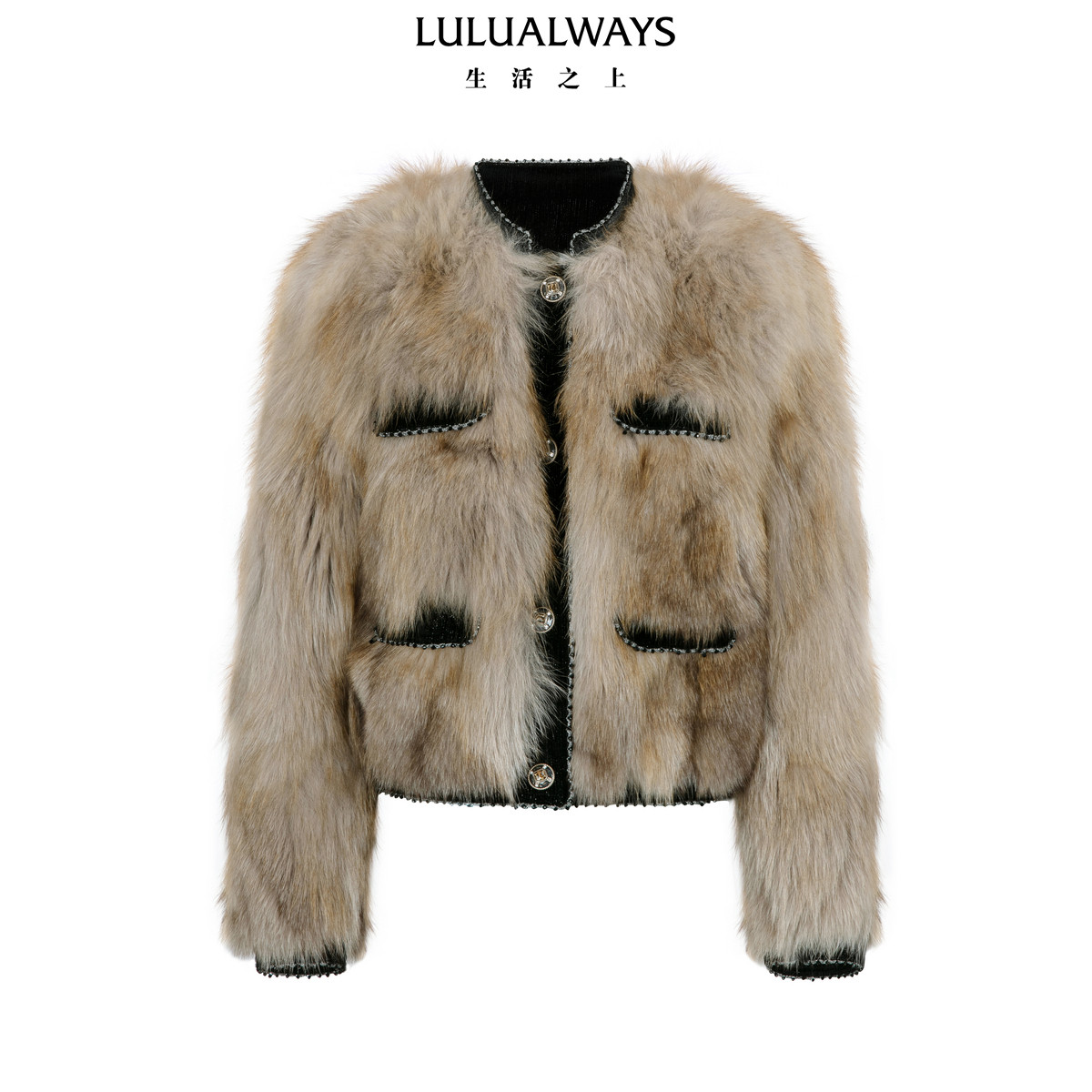 LULUALWAYS【商场同款】25冬季新款优雅气质狐狸毛皮草毛毛羽绒服