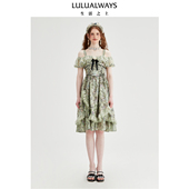 华服系列 窈窕淑女LULUALWAYS法式 复古公主露肩连衣裙