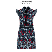 复古优雅显瘦蕾丝飞飞袖 LULUALWAYS 新款 25冬季 连衣裙 商场同款