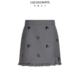 LULUALWAYS 简约通勤百搭刺绣木耳边半身裙 商场同款