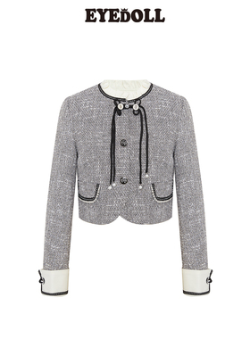 EYEDOLL【商场同款】秋季新款简约百搭通勤优雅小香风短外套