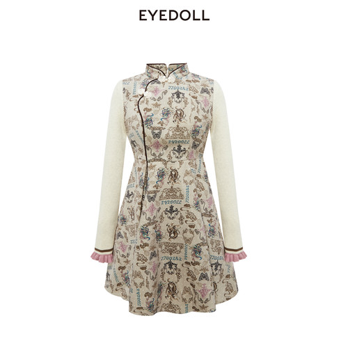 商场同款端庄新中式短款连衣裙