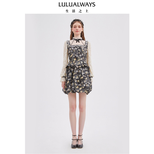 复古宫廷短款 LULUALWAYS我爱露露25秋季 故事 玫瑰 连衣裙 新款