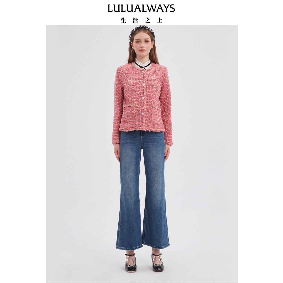 LULUALWAYS我爱露露25冬季新款粉色小香风气质洋气时尚百搭短外套,女装/女士精品,短外套,淘宝优惠券,粉丝福利购,淘宝优惠卷