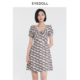印花高腰连衣裙 时髦甜美抹胸式 EYEDOLL夏季 新款
