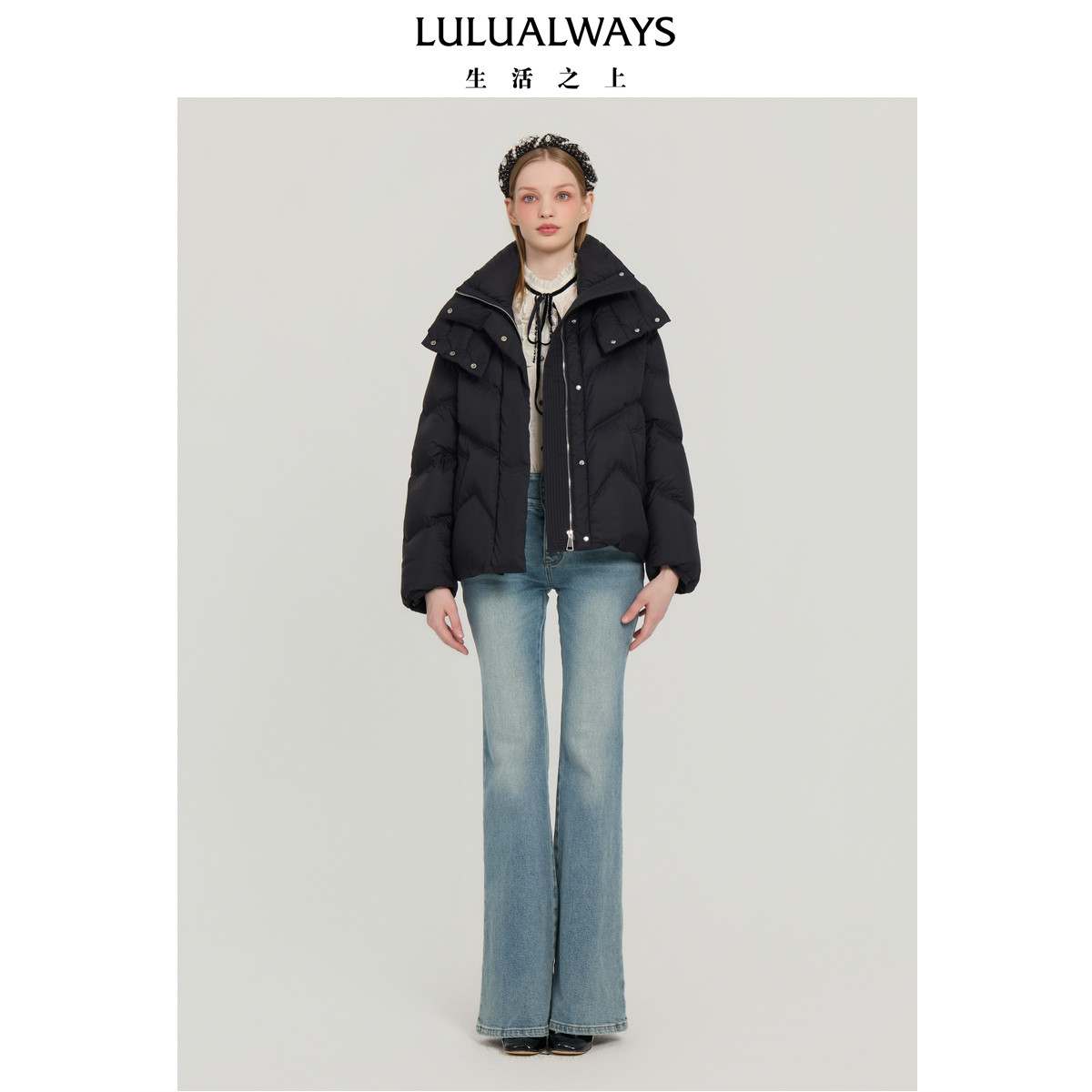LULUALWAYS我爱露露冬季新款时髦保暖面包服蓬松短款羽绒服