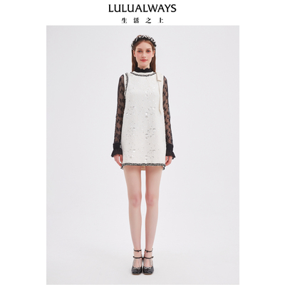 LULUALWAYS我爱露露25秋季新款法式优雅名媛轻奢无袖小香风连衣裙