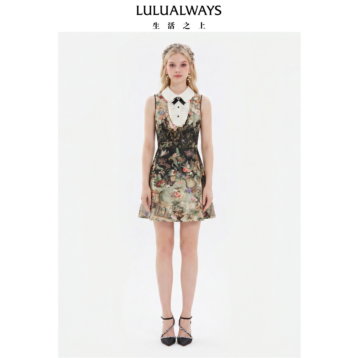 LULUALWAYS【吉娜同款】26秋季新款十年之约法式复古宫廷风连衣裙