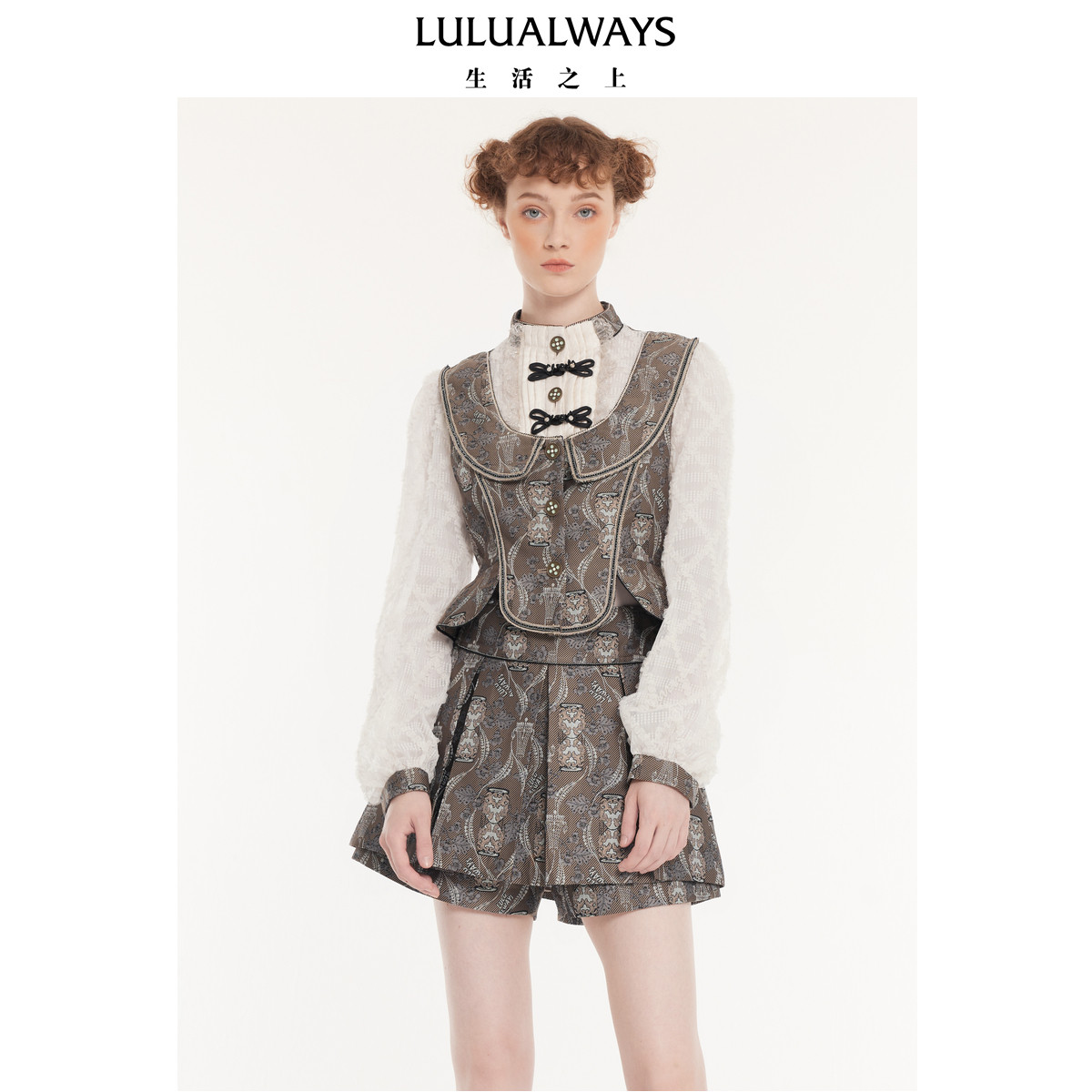 LULUALWAYS【商场同款】秋季新款时髦通勤简约洋气拼接短外套女,女装/女士精品,短外套,淘宝优惠券,粉丝福利购,淘宝优惠卷