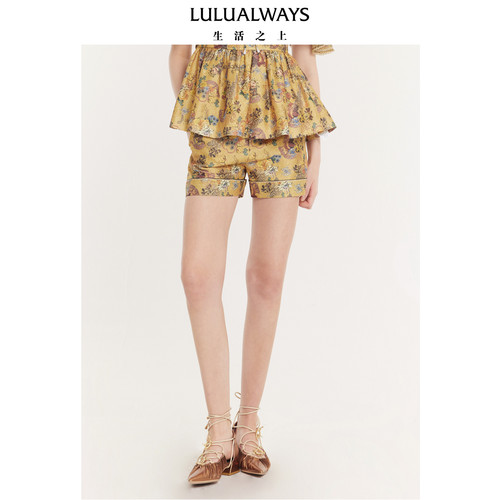 LULUALWAYS我爱露露夏季时尚优雅摩登设计感直筒裤短裤