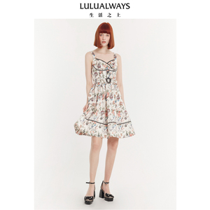 LULUALWAYS【 罗马假日】夏季新款法式度假风中长款吊带连衣裙