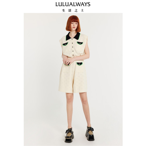 LULUALWAYS我爱露露时尚休闲简约甜酷针织连体短裤