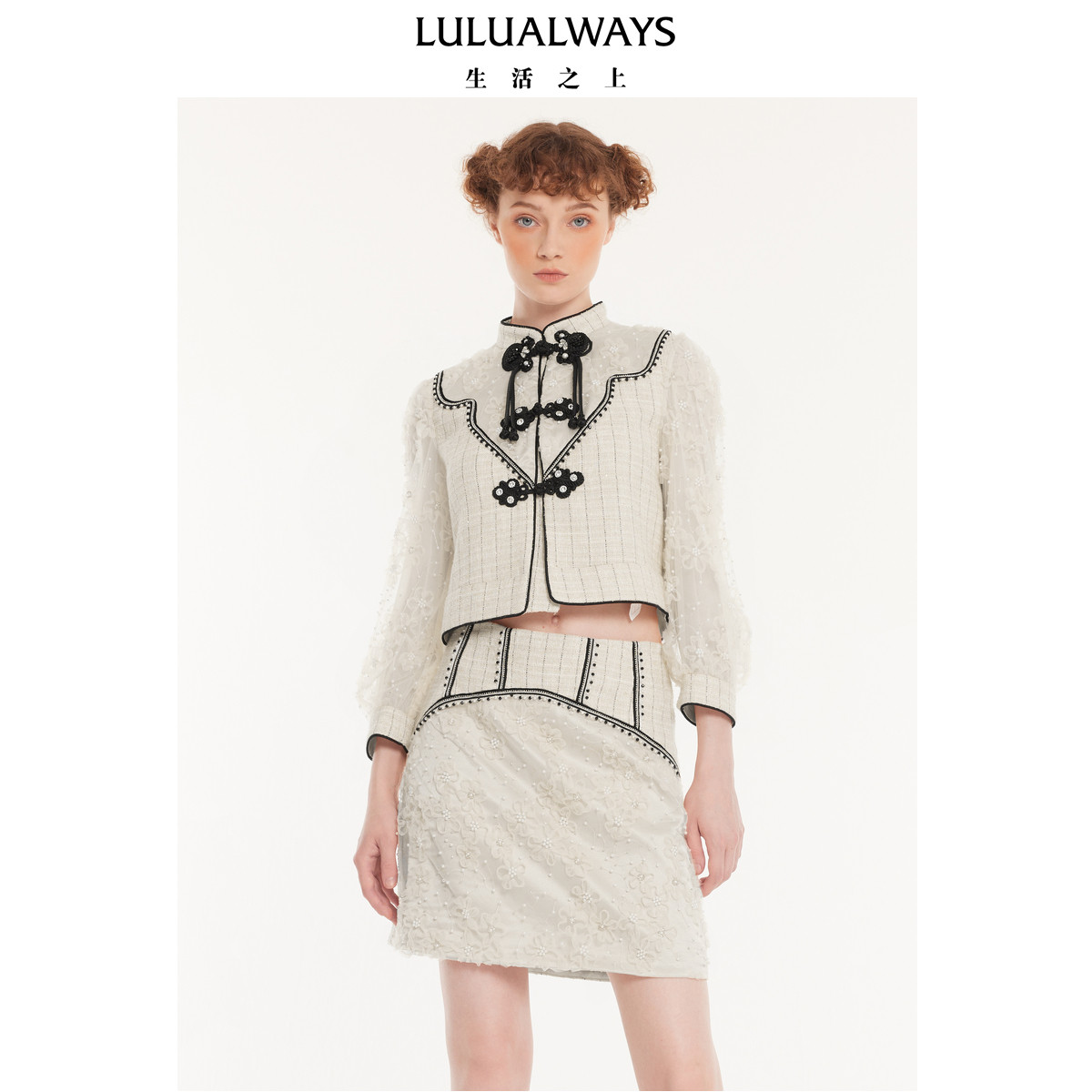 LULUALWAYS【商场同款】秋季优雅时尚名媛小香风百搭短外套