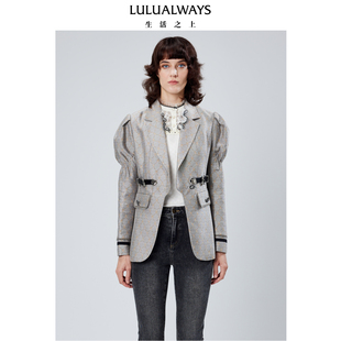 独特提花X型西装 复古时尚 外套 新款 LULUALWAYS我爱露露秋季