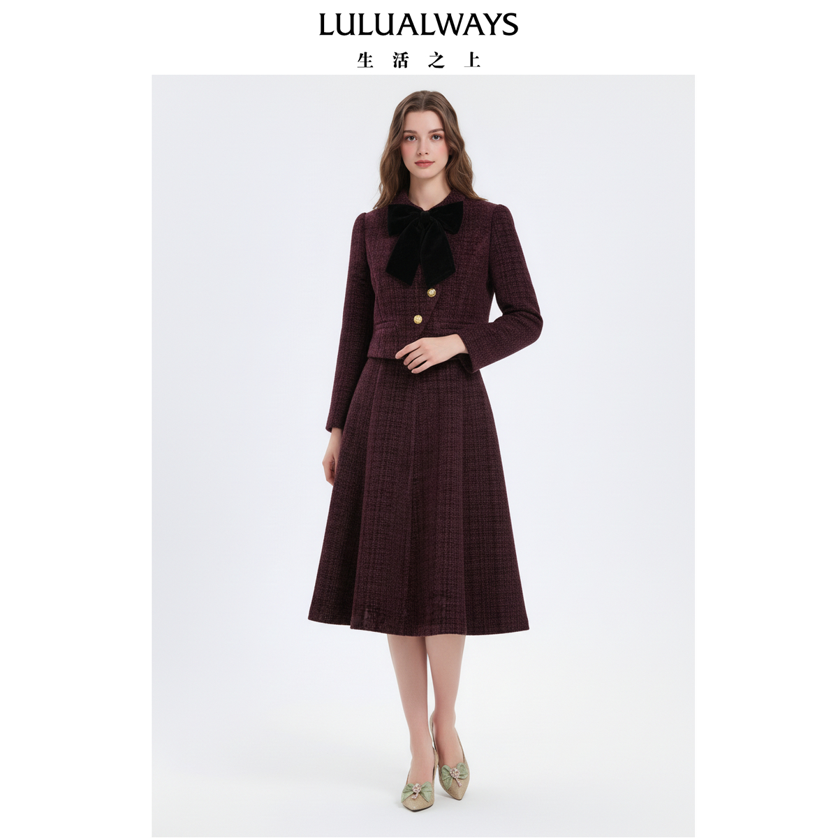 LULUALWAYS我爱露露26春季新款法式千金名媛小香风短款羽绒服外套