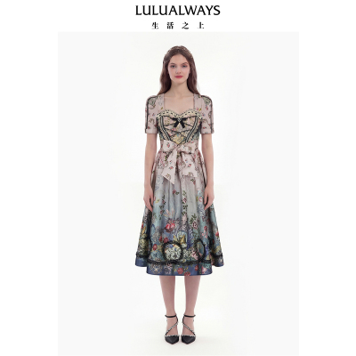 LULUALWAYS【商场同款】26夏季新款公主日记-多瑙河畔-浪漫连衣裙