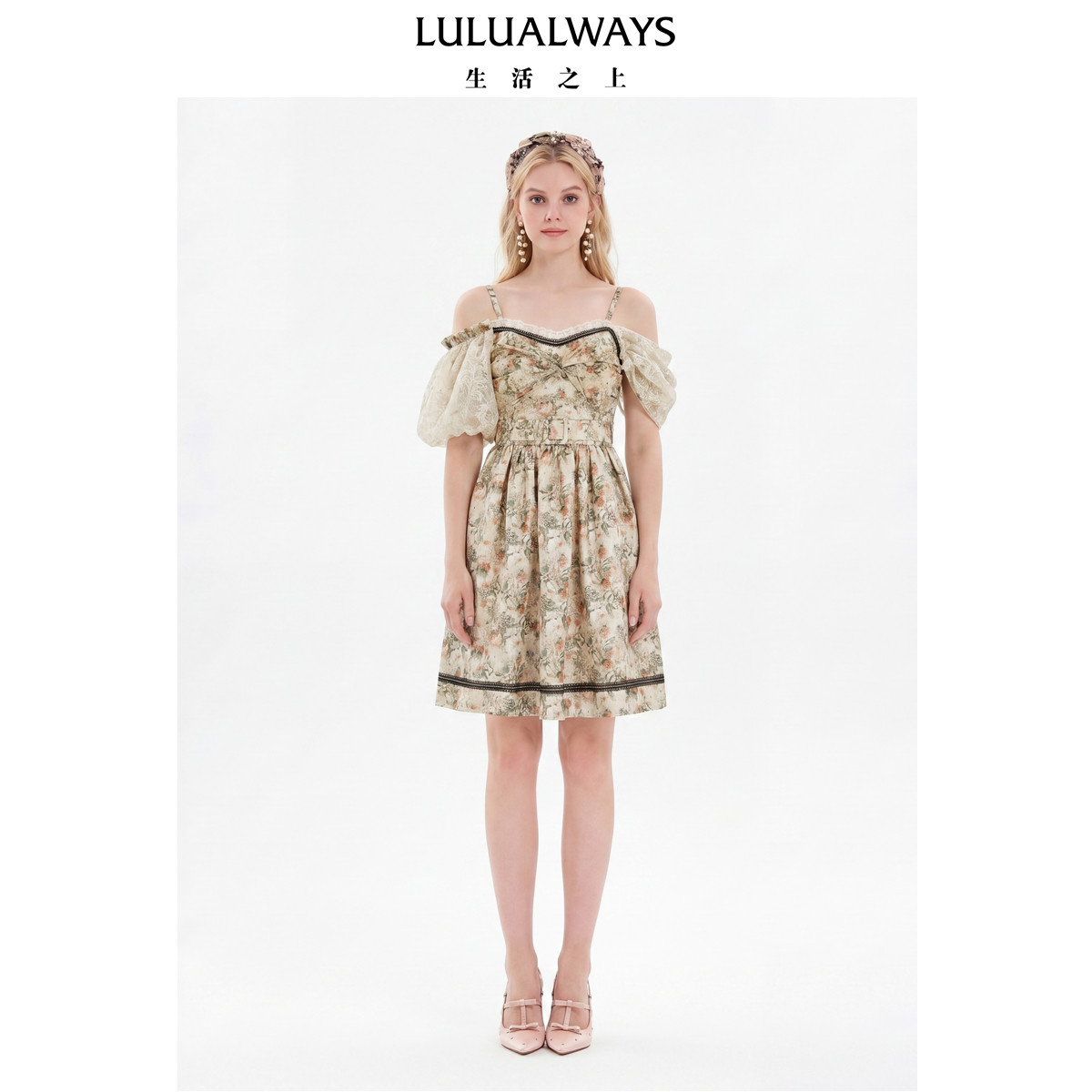 华服系列-白金往事LULUALWAYS【商场同款】25夏季-新款公主连衣裙