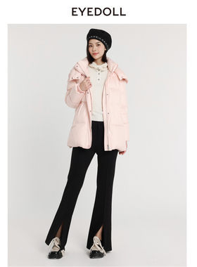 EYEDOLL新款轻软泡芙减龄甜美宽松粉色羽绒服
