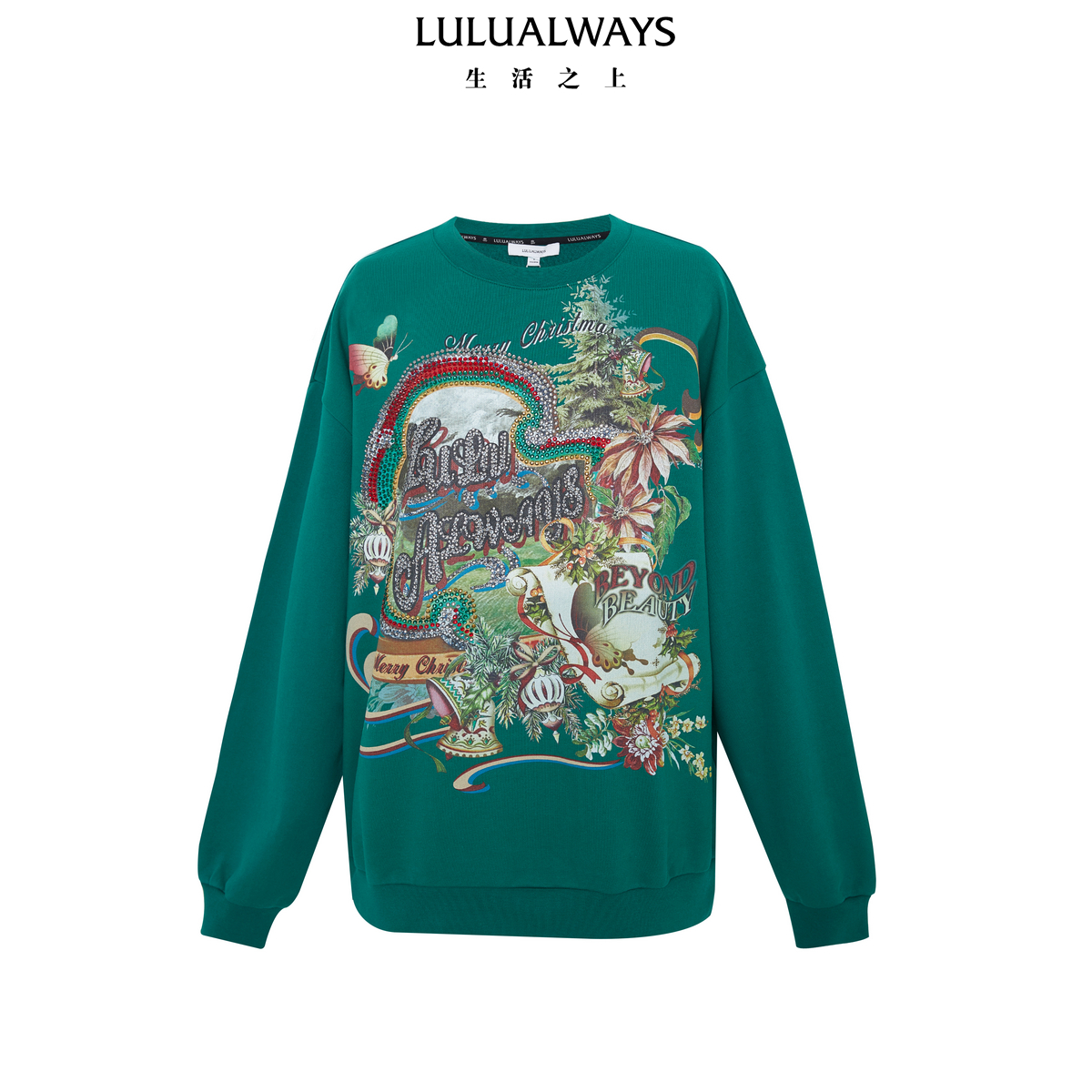 LULUALWAYS【商场同款】25春季新款时尚个性宽松休闲百搭棉卫衣女