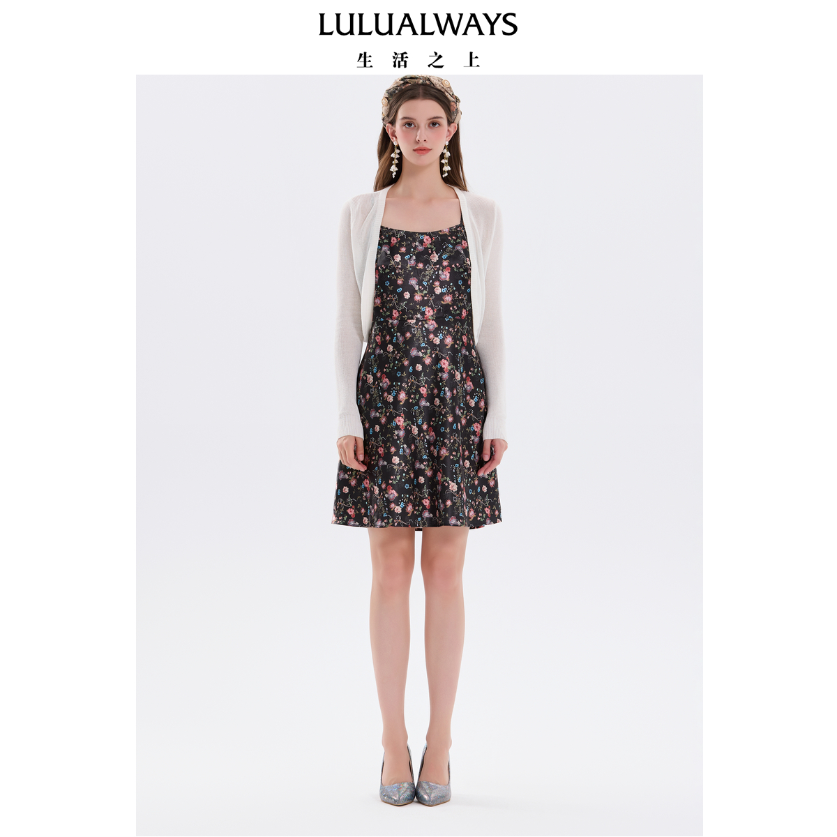 LULUALWAYS我爱露露25秋季新款温柔甜美薄款外搭长袖短款开衫上衣