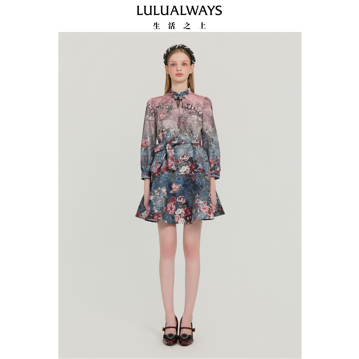 LULUALWAYS我爱露露25秋季新款【秘密花园的玫瑰】复古优雅连衣裙