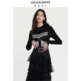 针织套头衫 立领修身 百搭时尚 LULUALWAYS我爱露露新款