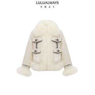 新款 冬季 千金名媛气质毛毛拼接派克服女 商场同款 LULUALWAYS