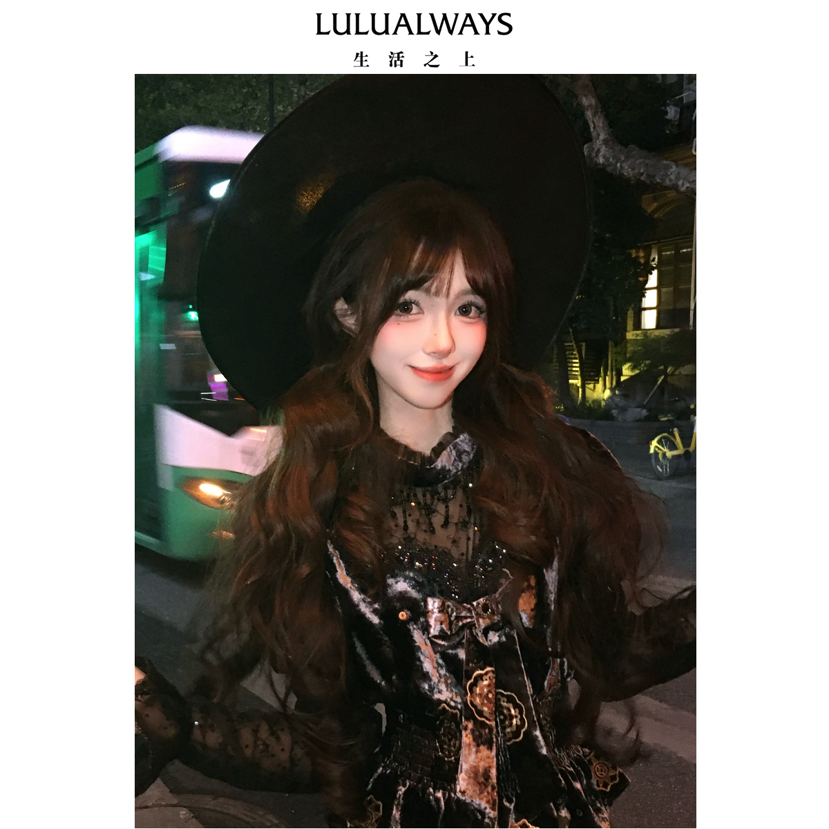 LULUALWAYS【商场同款】25冬季新款复古优雅丝绒蝴蝶结羊腿袖上衣