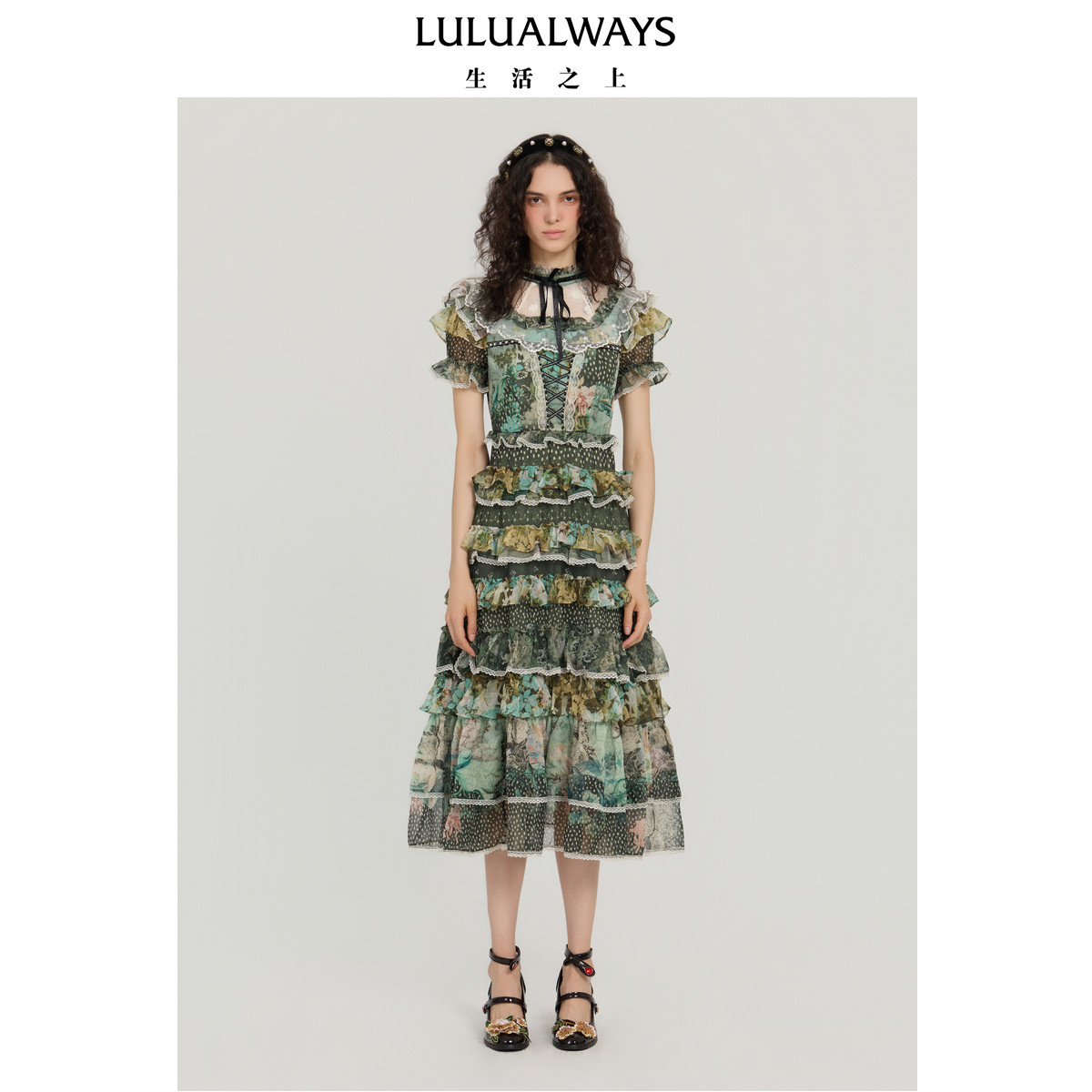 LULUALWAYS【商场同款】25秋季新款【森麓絮话】长款蛋糕裙连衣裙,女装/女士精品,连衣裙,淘宝优惠券,粉丝福利购,淘宝优惠卷