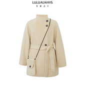 LULUALWAYS我爱露露法式 俏皮双面呢绵羊毛中长款 大衣女