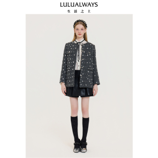 新款 25冬季 气质轻薄亮片小香风圆领羽绒服 商场同款 LULUALWAYS