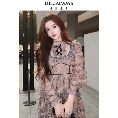 LULUALWAYS复古宫廷风蛋糕连衣裙