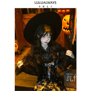 LULUALWAYS【商场同款】25冬季新款优雅复古蕾丝花边A 字短半身裙