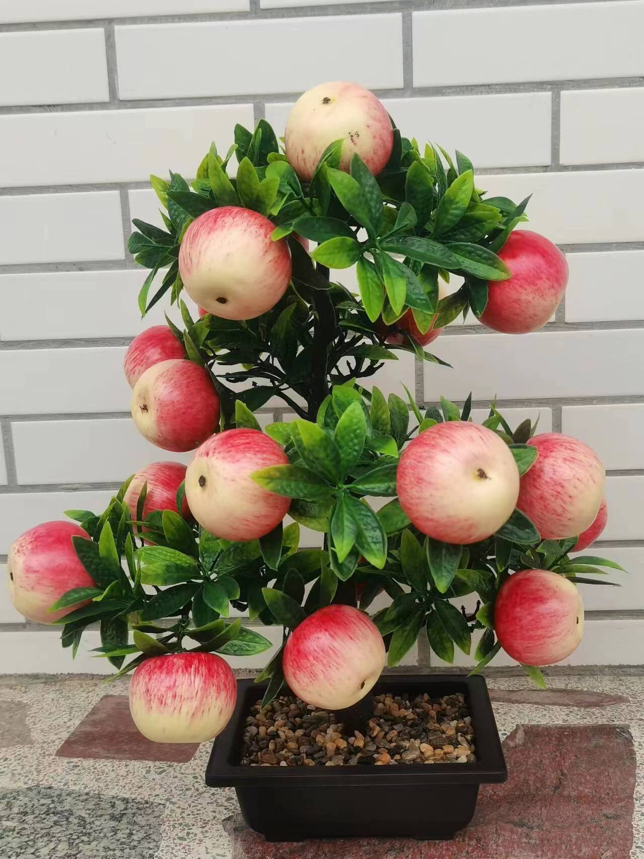 仿真苹果树绿植假花客厅摆件
