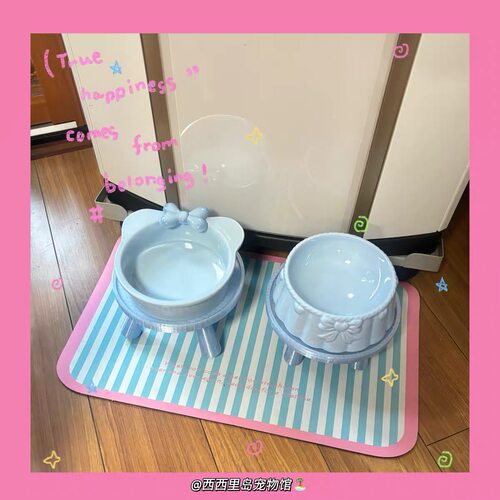 海盐莓莓～小红书同款猫碗套装