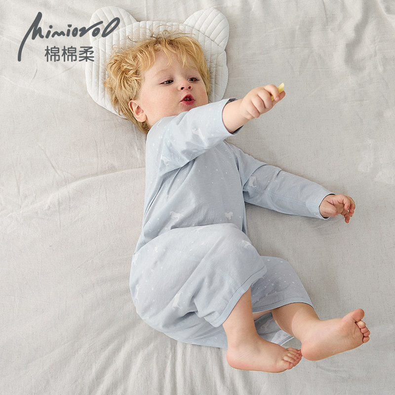 儿童睡衣夏季薄款宝宝睡袍纯棉长款宽松睡袋连体衣男童女童春秋季