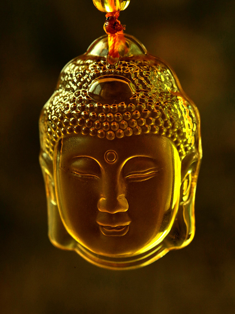 九华山洒净琉璃项链大日如来吊坠男女护身佛像护佑随身平安佛挂件