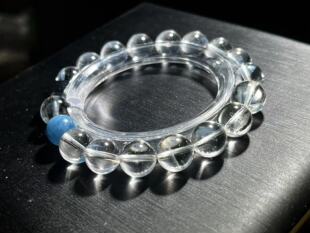 天然水晶露思同款手链蓝针海蓝宝顶珠天铁方糖手串清新款时尚饰品