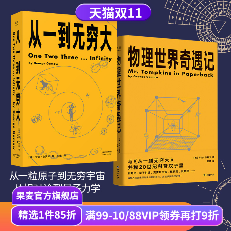 从一到无穷大+物理世界奇遇记(套装) 乔治·伽莫夫科普经典 20世纪科普双子星 科普读物 物理学 相对论 天文学 数学 果麦出品