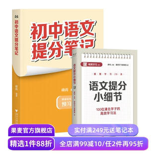初中语文提分笔记+语文提分小细节(套装2册) 张雪峰 峰阅教研组 廖恒 极简学习编辑部 全国通用初中教辅 初中语文教辅 果麦出品