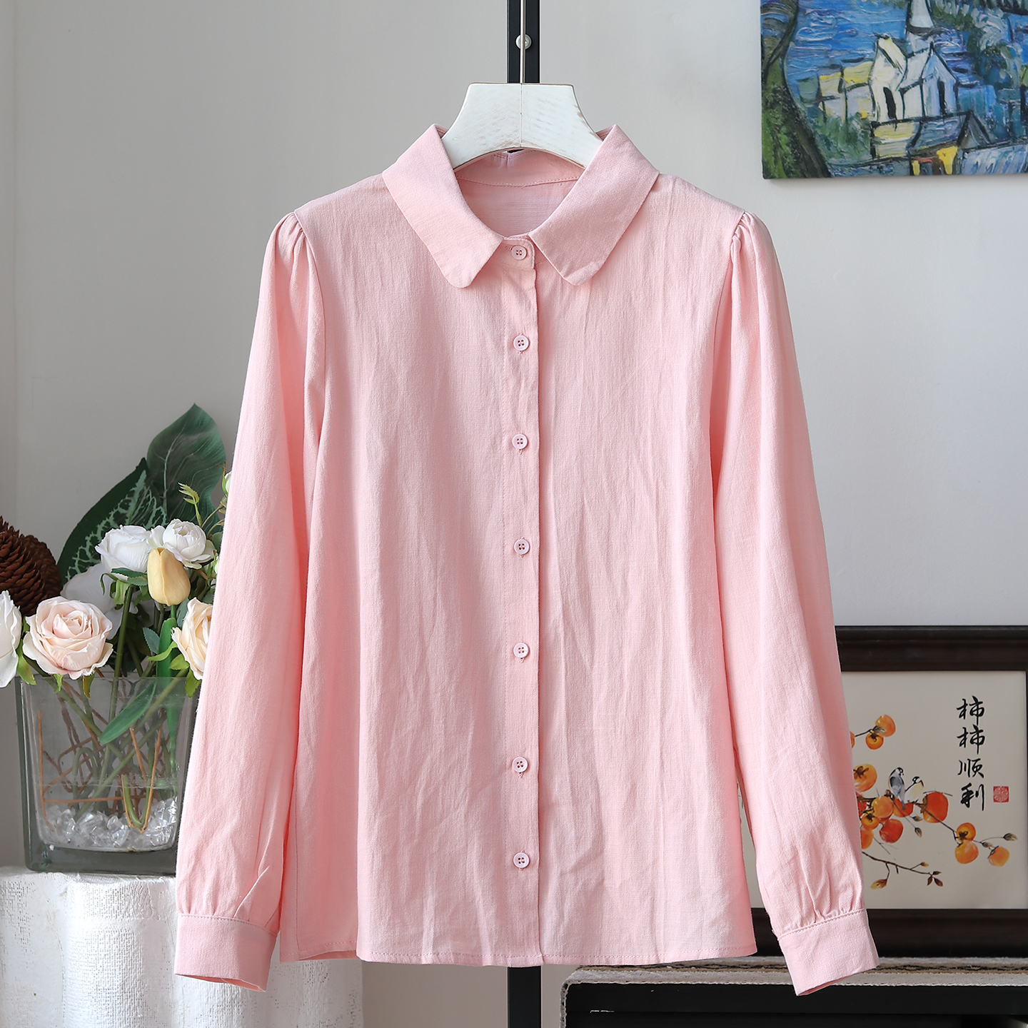 开衫上衣女百搭打底气质衬衣