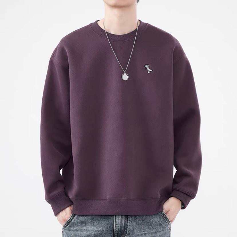 刺绣绣花美式无帽套头卫衣