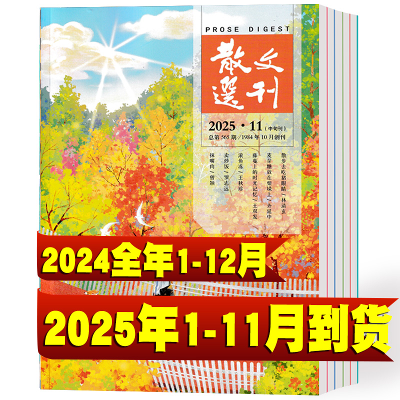 散文选刊杂志2025年1-11月+2024