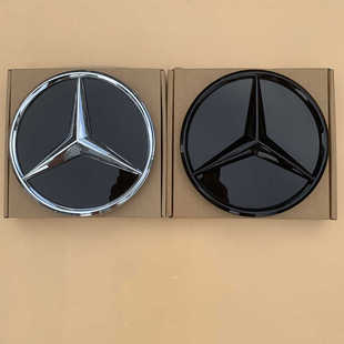 适用奔驰w167 GLE350 GLE450改装中网镜面3D实心大标前车标中网标