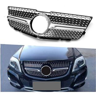 适用13-15款奔驰X204 GLK200/260/300改装满天星中网钻石前脸格栅