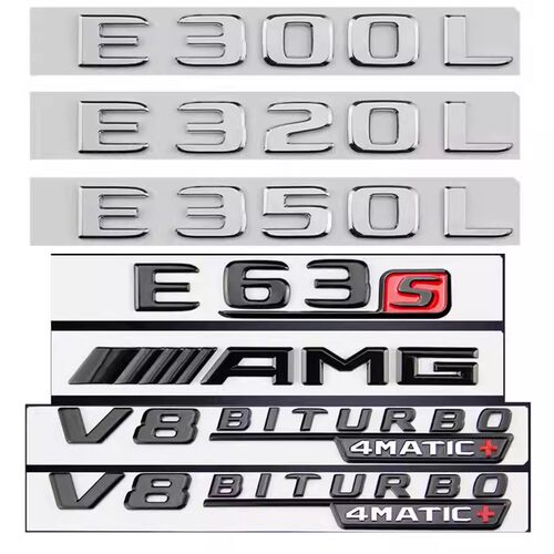 适用奔驰车标尾标新款E级改装E300L E320L E350L AMG E63 E43标志