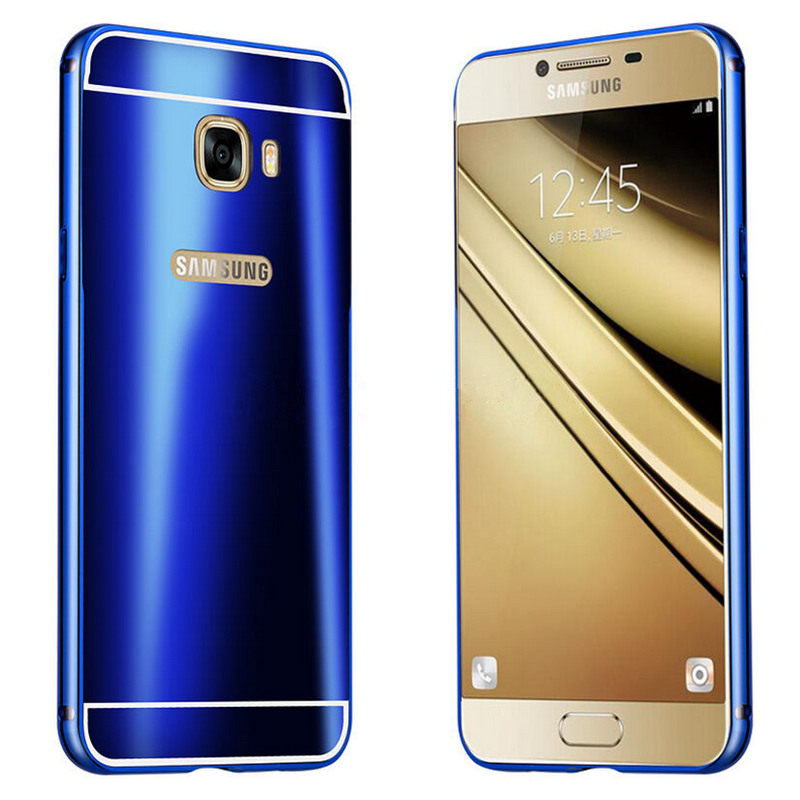 iy Ultra Slim Lightweight Aluminum Metal Bumper Dazzle Color Acrylic Back Cover Case for Samsung Galaxy C7 & Samsung Galaxy C5