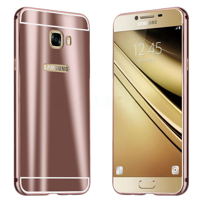 iy Ultra Slim Lightweight Aluminum Metal Bumper Dazzle Color Acrylic Back Cover Case for Samsung Galaxy C7 & Samsung Galaxy C5