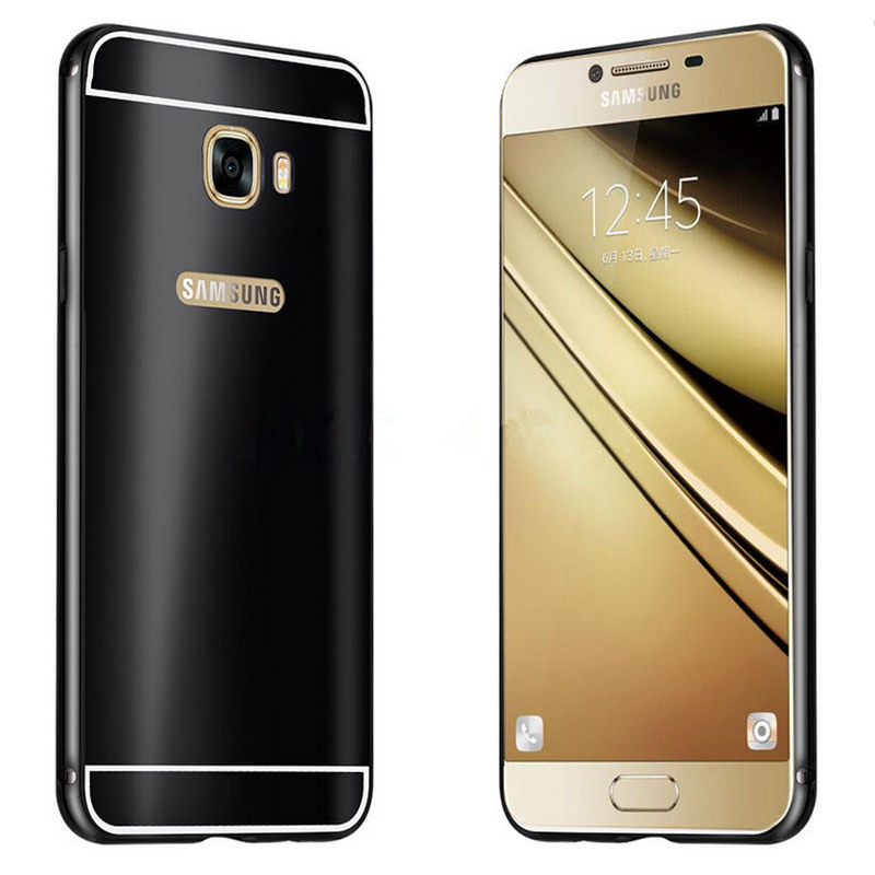 iy Ultra Slim Lightweight Aluminum Metal Bumper Dazzle Color Acrylic Back Cover Case for Samsung Galaxy C7 & Samsung Galaxy C5