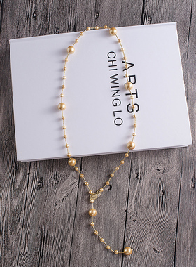 奢华金色贝壳珠多种戴法项链